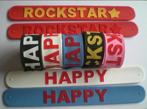 silicone snap wristband with logo printing